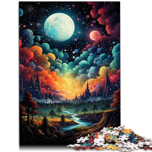 Puzzle für Erwachsene 1000 Teile wunderschöne Mondlichtlandschaft Puzzlespiel 50 x 75 cm ganze Familie von DLBHSG