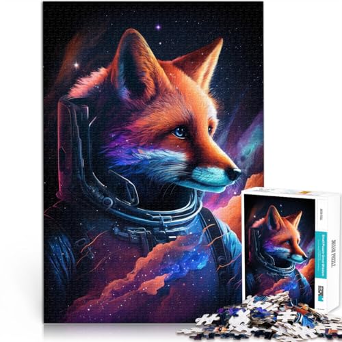 Puzzle Erwachsene 1000 Teile Astronauten-Art-Fuchs DIY-Puzzle-Spielzeug 50 x 75 cm. Helfen Sie dem Gehirn süchtig machendes Spielzeug zu trainieren und Geduld zu fördern von DLBHSG