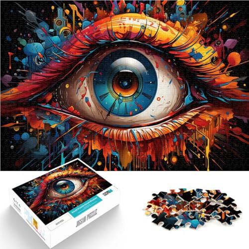 1000-teiliges Puzzle für Erwachsene. Buntes Gekritzelaugen-Puzzle 50 x 75 cm ganze Familie von DLBHSG