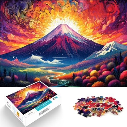 Puzzle für Erwachsene 1000 Teile Psychedelischer Berg Fuji Schwierig und herausfordernd 50 x 75 cm Geschenke für Freunde und Familie ab 14 Jahren von DLBHSG