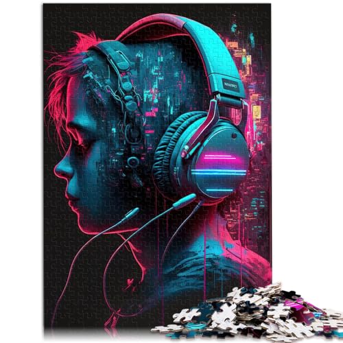 Puzzle Erwachsene mit 1000 Teilen Live-Musik Neon DIY-Puzzle Spielzeug 50 x 75 cm Herausforderung der Gehirnintelligenz süchtig machendes Spielzeug Kinder ab 14 Jahren von DLBHSG
