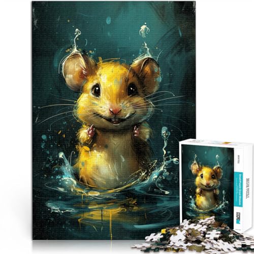 Puzzle für Erwachsene 1000 Teile süße kleine gelbe Maus schwierig und herausfordernd 50 x 75 cm geeignet als Schreibtischdekoration für Teenager ab 14 Jahren von DLBHSG