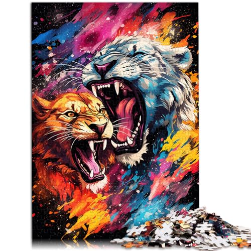 Puzzle für Erwachsene 1000 Teile buntes Tiger-Gekritzel Denkspiel 50 x 75 cm stärkt die Liebe zwischen Paaren für Teenager ab 14 Jahren von DLBHSG