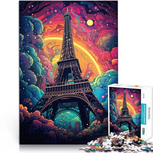 Puzzle für Erwachsene mit 1000 Teilen Eiffelturm aus dem Weltraum Denkspiel 50 x 75 cm anspruchsvolles Spiel und Familienspiel für Teenager ab 14 Jahren von DLBHSG