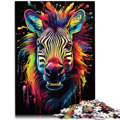 Puzzle für Erwachsene mit 1000 Teilen Motiv: Zebra-Malerei Denkspiel 50 x 75 cm zum Stressabbau schwierige Herausforderung für 14-Jährige von DLBHSG