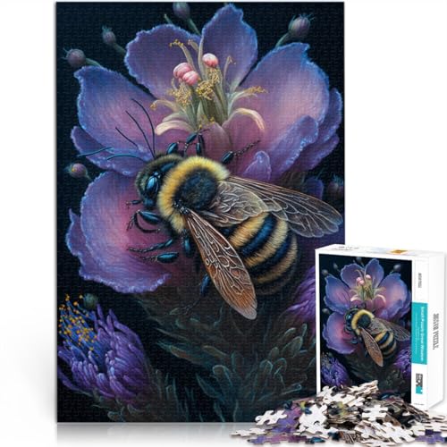 1000-teiliges Puzzle für Erwachsene mit Blumen verzierte Hummel Lernspielzeug 50 x 75 cm zum Stressabbau zum Zeitvertreib zu Hause von DLBHSG