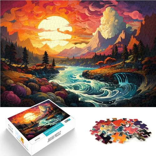 Puzzle für Erwachsene 1000 Teile Fantasie-Sonnenuntergangslandschaft Spielzeug Denkspiel 50 x 75 cm Geschenke für Freunde und Familie für 14-Jährige von DLBHSG