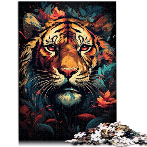 Puzzle für Erwachsene 1000 Teile Aquarellmalerei Tiger Familienunterhaltungsspielzeug 50 x 75 cm anspruchsvolles Spiel und Familienspiel von DLBHSG