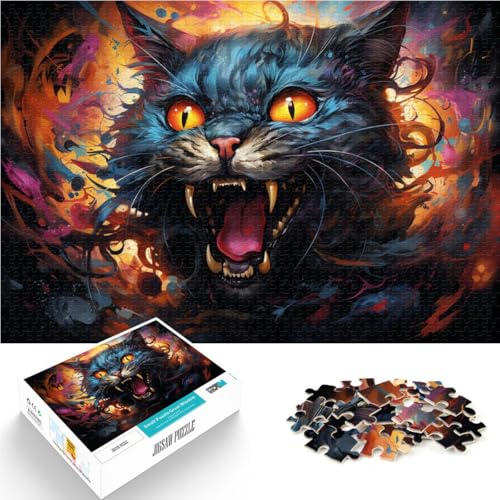 Puzzle 1000 Teile für Erwachsene schwarzer Katzenteufel interessantes Puzzle zur Stressreduzierung 50 x 75 cm Lernspiel für Geburtstag Weihnachten von DLBHSG