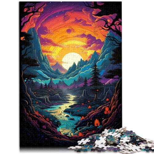 1000-teiliges Puzzle für Erwachsene Fantasielandschaft Lernspielzeug 50 x 75 cm mit passendem Poster und Quizblatt von DLBHSG