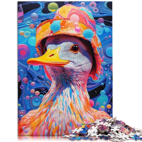 Puzzle für Erwachsene 1000 Teile Bunte Ente Familienunterhaltungsspielzeug 50 x 75 cm mit passendem Poster und Quizblatt von DLBHSG