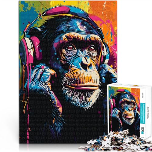 Puzzle für Erwachsene 1000 Teile AFFE hört Musik Lernspiele für Zuhause DIY-Spielzeug 50 x 75 cm Lernspiel für Geburtstag Weihnachten Puzzle für Erwachsene 1000 Teile AFFE hört Musik Lernspiele für Zuhause DIY-Spielzeug 50 x 75 cm Lernspiel für Geburtstag Weihnachten von DLBHSG