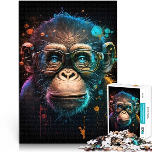 Puzzle für Erwachsene 1000 Teile AFFE mit Brille Spielzeug Lernspiele Stressabbau 26 x 38 cm mit passendem Poster und Quizblatt Puzzle für Erwachsene 1000 Teile AFFE mit Brille Spielzeug Lernspiele Stressabbau 26 x 38 cm mit passendem Poster und Quizblatt von DLBHSG