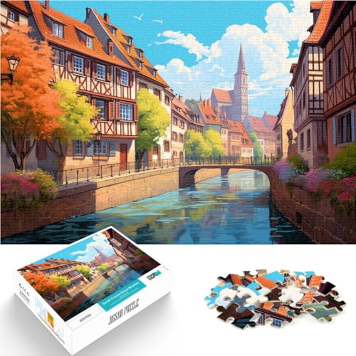 Puzzle für Erwachsene 1000 Teile Abbildung: Straßburg anspruchsvolles Spiel 50 x 75 cm tolles Geschenk für die ganze Familie von DLBHSG