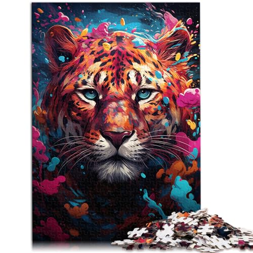 Puzzle für Erwachsene 1000 Teile Aquarell-Leopard anspruchsvolles Spiel Geschenke 50 x 75 cm anspruchsvolles Spiel und Familienspiel für Teenager ab 14 Jahren von DLBHSG