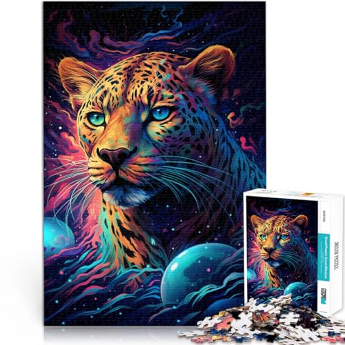 Puzzle für Erwachsene 1000 Teile Art Galaxy Leopard Puzzle – anspruchsvolles Spiel 26 x 38 cm geeignet als Schreibtischdekoration von DLBHSG