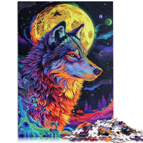 Puzzle für Erwachsene 1000 Teile Art Wolf DIY Puzzle Spielzeug 50x75cm Helfen Sie dem Gehirn süchtig machendes Spielzeug zu trainieren um Geduld zu fördern von DLBHSG