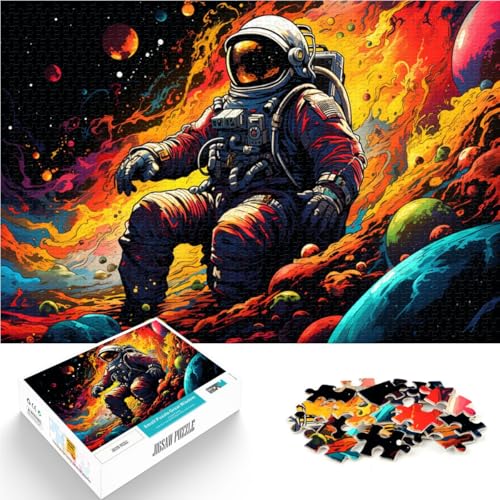 Puzzle für Erwachsene 1000 Teile Astronaut im Universum pädagogisches Spielzeug zum Stressabbau 50 x 75 cm tolles Geschenk für die ganze Familie von DLBHSG