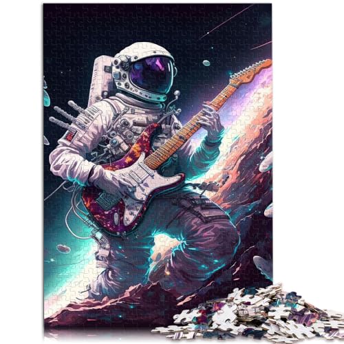 Puzzle für Erwachsene 1000 Teile Astronaut spielt Gitarre Lernspielzeug 26x38cm Einzigartige Geburtstags- und Geschenkideen von DLBHSG