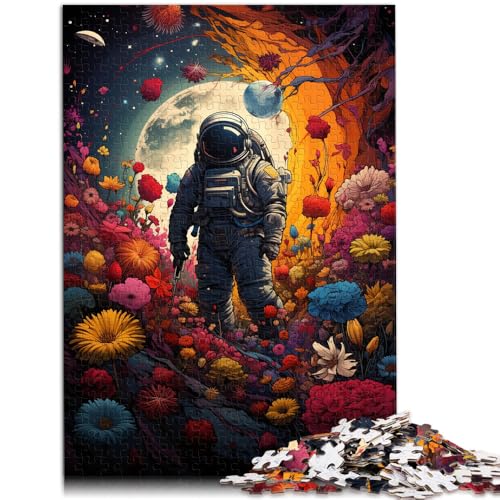 Puzzle für Erwachsene 1000 Teile Astronaut unter Blumen Quizspiel 50 x 75 cm ganze Familie für 14-Jährige von DLBHSG