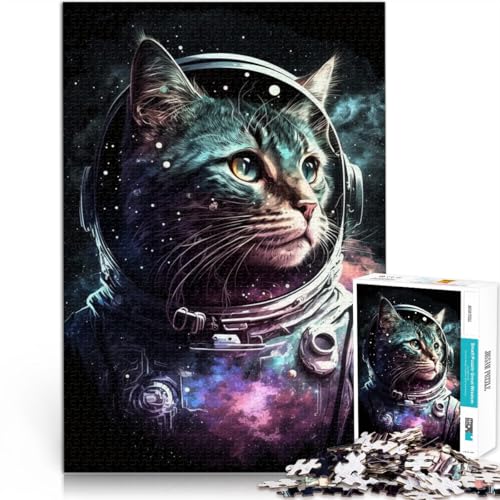 Puzzle für Erwachsene 1000 Teile Astronauten-Kunst Katze das Puzzle 50 x 75 cm anspruchsvolles Spiel und Familienspiel für Teenager ab 14 Jahren von DLBHSG