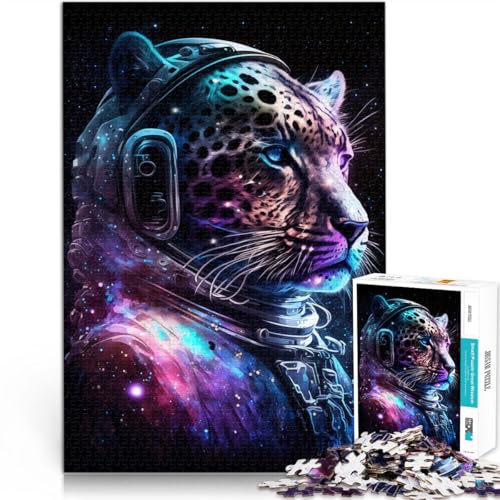 Puzzle für Erwachsene 1000 Teile Astronauten-Leoparden-Spiel Spielzeug Geschenk 26 x 38 cm anspruchsvolles Spiel und Familienspiel für Teenager ab 14 Jahren von DLBHSG