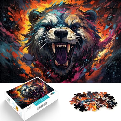Puzzle für Erwachsene 1000 Teile Bärenmalerei Spielzeug Lernspiele Stressabbau 26x38cm Einzigartige Wohndekoration und Geschenke von DLBHSG