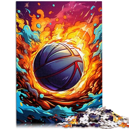 Puzzle für Erwachsene 1000 Teile Basketballfeuer anspruchsvolles Spielspielzeug 50 x 75 cm Lernspiel für Geburtstag Weihnachten von DLBHSG