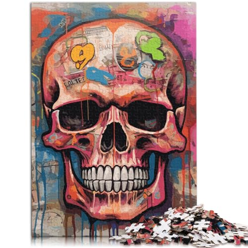 Puzzle für Erwachsene 1000 Teile Basquiat Style Skull Lernpuzzle 50x75cm Lernspiel für Geburtstag Weihnachten von DLBHSG