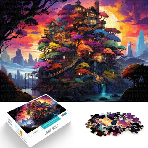 Puzzle für Erwachsene 1000 Teile Baumhaus DIY Puzzle Spielzeug 50x75cm Helfen Sie dem Gehirn süchtig machendes Spielzeug zu trainieren um Geduld zu fördern von DLBHSG