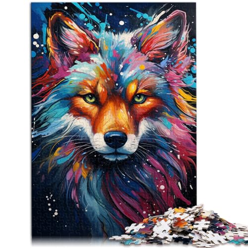Puzzle für Erwachsene 1000 Teile Bizarrer bunter Fuchs Spielzeug Lernspiele Stressabbau 50x75cm Einzigartige Wohndekoration und Geschenke von DLBHSG