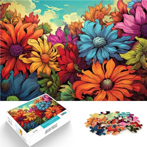 Puzzle für Erwachsene 1000 Teile Blumen Spielzeug Denkspiel 50 x 75 cm Spaß für zu Hause Aktivitäten Geburtstagsgeschenk Reisegeschenk von DLBHSG