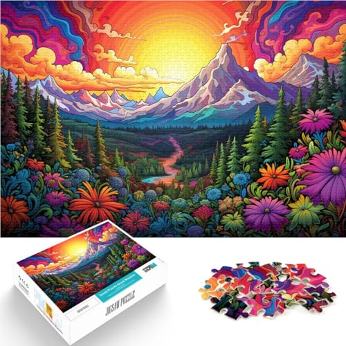 Puzzle für Erwachsene 1000 Teile Blumen und Berge Lernspielzeug 50 x 75 cm einzigartige Heimdekoration und Geschenke von DLBHSG