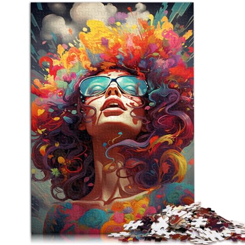Puzzle für Erwachsene 1000 Teile Blumenfrau Familienspaß-Puzzle 26 x 38 cm jedes Teil ist einzigartig – anspruchsvolles Familienspaß-Spiel von DLBHSG