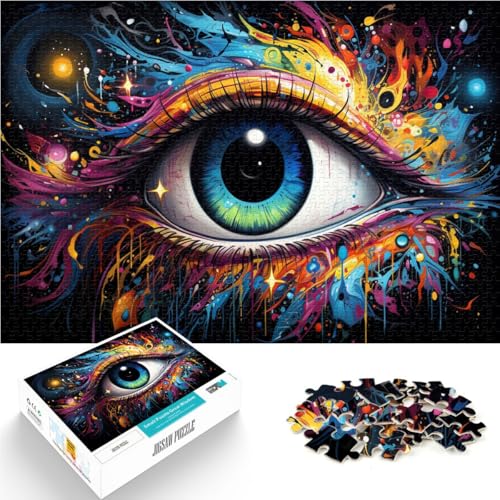 Puzzle für Erwachsene 1000 Teile Bunte Augen Puzzle für Lernspiele Herausforderungsspielzeug 26 x 38 cm tolles Geschenk für Spiele von DLBHSG