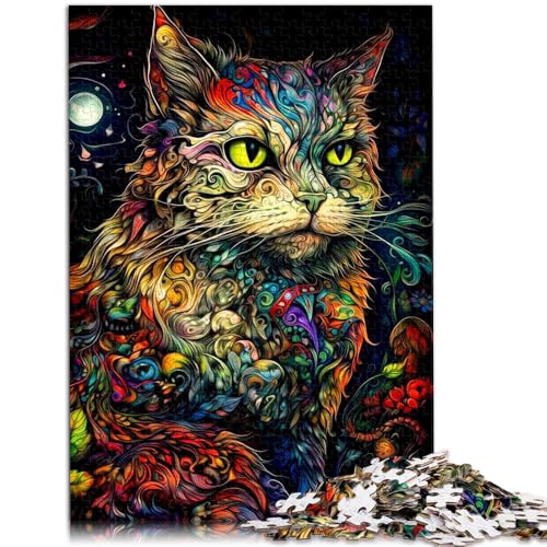 Puzzle für Erwachsene 1000 Teile Bunte Katze Heimdekoration Puzzle 26x38cm Lernspiel für Geburtstag Weihnachten von DLBHSG