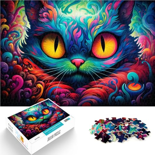 Puzzle für Erwachsene 1000 Teile Bunte Katzen Quizspiel 50 x 75 cm Herausforderung der Gehirnintelligenz süchtig machendes Spielzeug für Teenager ab 14 Jahren von DLBHSG