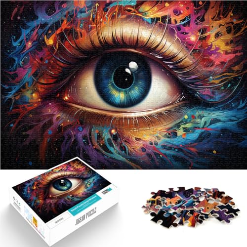 Puzzle für Erwachsene 1000 Teile Bunte Kunstaugen Lernspiele für Zuhause DIY-Spielzeug 26 x 38 cm Lernspiel für Geburtstag Weihnachten von DLBHSG
