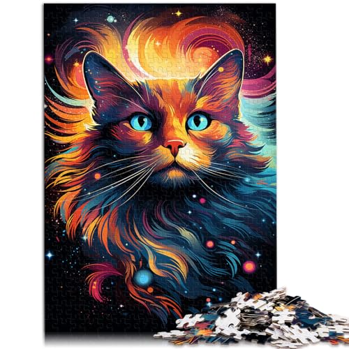 Puzzle für Erwachsene 1000 Teile Bunte Kunstkatze Lernspiele Heimdekoration Puzzle 50x75cm Lernspiel für Geburtstag Weihnachten von DLBHSG