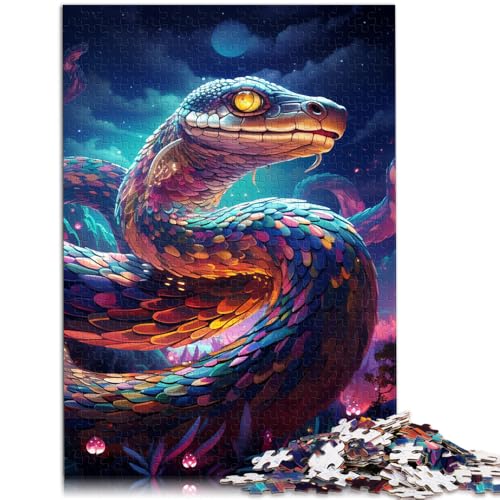 Puzzle für Erwachsene 1000 Teile Bunte Kunstschlange Lernspiele für Zuhause DIY-Spielzeug 50 x 75 cm Lernspiel für Geburtstag Weihnachten von DLBHSG