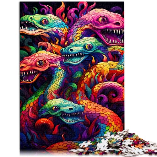 Puzzle für Erwachsene 1000 Teile Bunte Kunstschlange pädagogisches Spielzeug zum Stressabbau 50 x 75 cm Geschenke für Freunde und Familie von DLBHSG