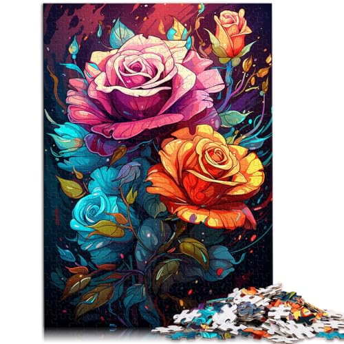 Puzzle für Erwachsene 1000 Teile Bunte Rosen Puzzlespiel 50 x 75 cm ganze Familie ab 14 Jahren von DLBHSG