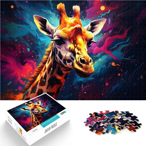 Puzzle für Erwachsene 1000 Teile Bunte Tiergiraffe Lernspiele Heimdekorationspuzzle 50x75cm Wichtelgeschenke von DLBHSG