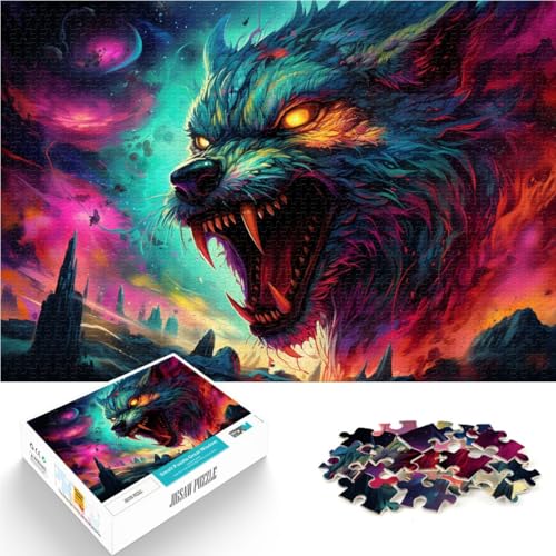 Puzzle für Erwachsene 1000 Teile Bunter Sternenwolf Anspruchsvolles Spiel Puzzles 50x75cm Anspruchsvolles Spiel und Familienspiel von DLBHSG