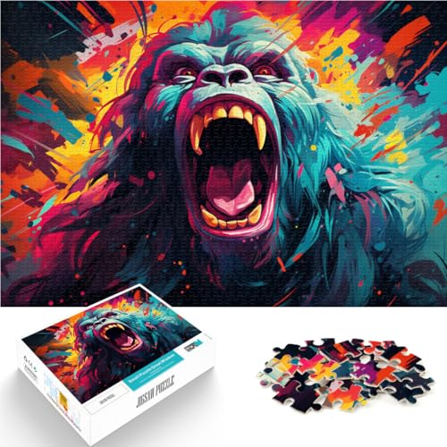 Puzzle für Erwachsene 1000 Teile Bunter wütender Orang-Utan Anspruchsvolles Spiel Puzzles 26x38cm Anspruchsvolles Spiel und Familienspiel von DLBHSG