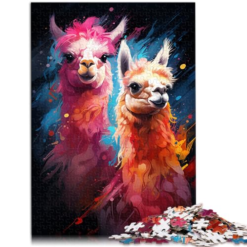 Puzzle für Erwachsene 1000 Teile Buntes Alpaka Das Puzzle 26x38cm ganze Familie für Teenager ab 14 Jahren von DLBHSG