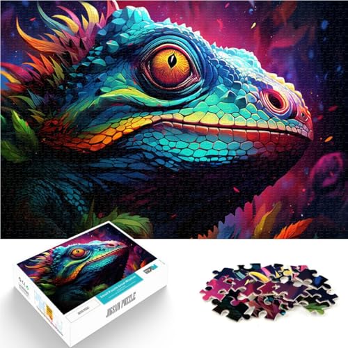 Puzzle für Erwachsene 1000 Teile Chamäleon Lernspielzeug 26 x 38 cm geeignet als Schreibtischdekoration für Jugendliche ab 14 Jahren von DLBHSG