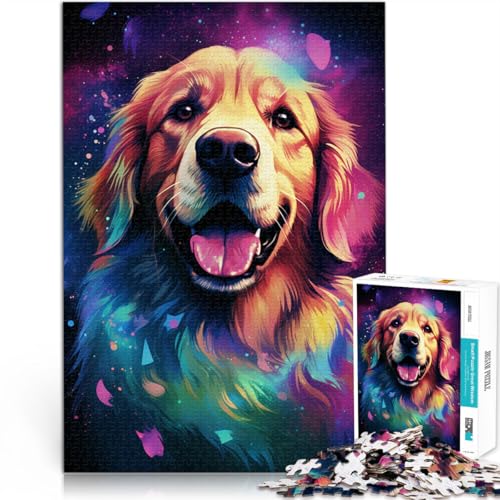 Puzzle für Erwachsene 1000 Teile Cosmic Golden Retriever Quizspiel 50 x 75 cm Lernspiel für Geburtstag Weihnachten für 14-Jährige von DLBHSG