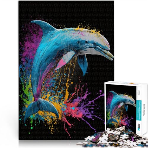 Puzzle für Erwachsene 1000 Teile Delfine Lernspielzeug 26 x 38 cm stärkt die Liebe zwischen Paaren für Teenager ab 14 Jahren von DLBHSG