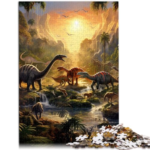 Puzzle für Erwachsene 1000 Teile Dinosaurierwelt Lernpuzzle 50 x 75 cm mit passendem Poster und Quizblatt von DLBHSG
